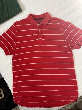 Old Navy Red Polo with White Stripes - Men's